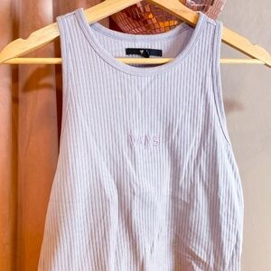 Vans Light Purple Ribbed Racerback Crop Tank (Medium)